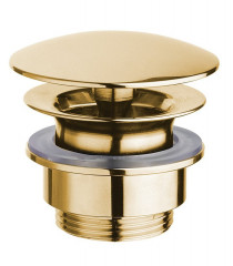 Silfra Umyvadlová výpust 5/4“, neuzavíratelná, velká zátka, 5-55mm, zlato
