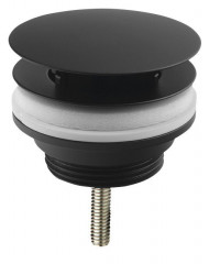Omp Tea Umyvadlová výpust 5/4“, neuzavíratelná, velká zátka, 10-55mm, černá
