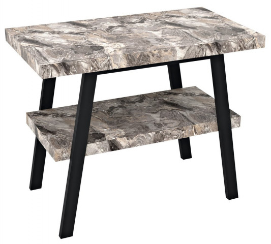 Sapho TWIGA umyvadlový stolek 100x72x50 cm, černá mat/šedý kámen