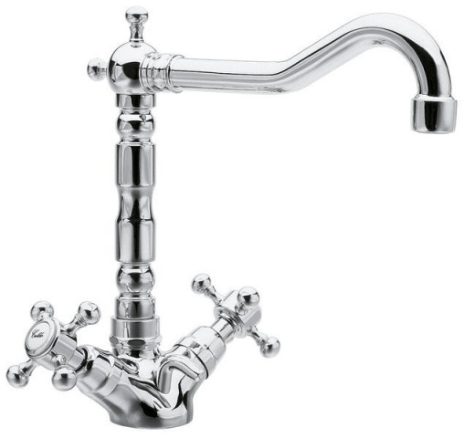 Sapho ANTEA stojánková umyvadlová baterie s retro hubicí s výpustí, chrom