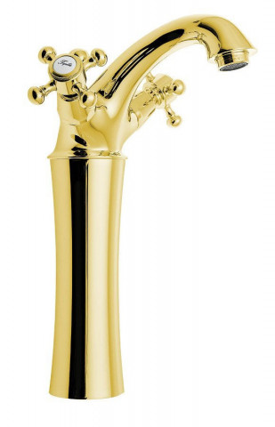Sapho ANTEA stojánková umyvadlová baterie vysoká s výpustí, výška 245mm, zlato
