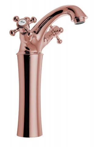 Sapho ANTEA stojánková umyvadlová baterie vysoká s výpustí, výška 245mm, růžové zlato