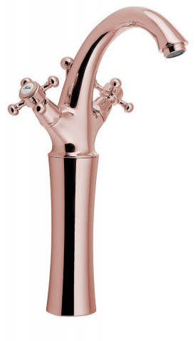 Sapho ANTEA stojánková umyvadlová baterie vysoká s výpustí, výška 300mm, růžové zlato