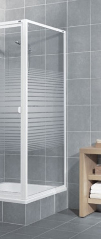 AQUAFORM  ELBA 90 bílý pásky, sprchová stěna pevná
