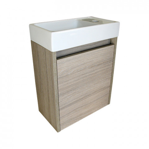 Faro koupelnová skříňka včetně umyvadla, 400 x 520 x 220 mm, oak, P/L