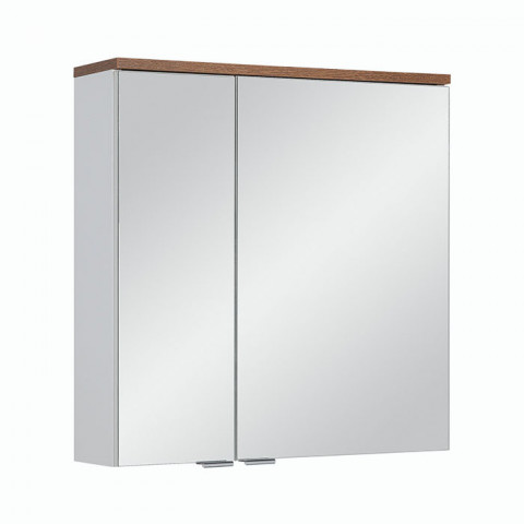 Spree koupelnová skříňka zrcadlová bez osvětlení, 602 x 616 x 163 mm, bílá, dub country