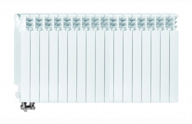 Radiátor HLINÍKOVÝ G500F 13-segmentový WHITE LEVÉ rohové připojení (SADA)