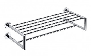 Sapho X-ROUND polička na ručníky dvojitá s hrazdou 600x160x225mm, chrom