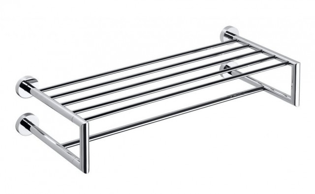 Sapho X-ROUND polička na ručníky dvojitá s hrazdou 600x160x225mm, chrom