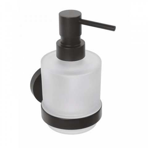 Sapho X-ROUND BLACK dávkovač mýdla 200ml, mléčné sklo, černá mat