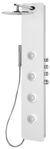 Polysan SPIRIT ROUND termostatický sprchový panel nástěnný, 250x1550mm, bílá