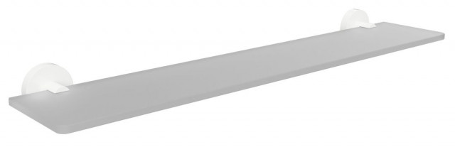 Sapho X-ROUND WHITE skleněná polička, 600mm, bílá