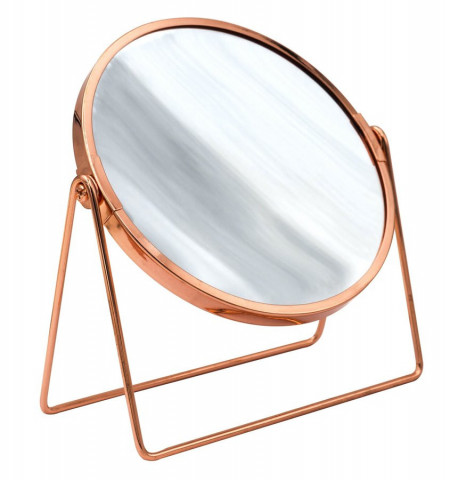 Ridder SUMMER kosmetické zrcátko na postavení, Ø 160mm, oboustranné, růžové zlato