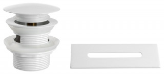Aqualine SET krytka přepadu, vanová výpust 6/4", click-clack, bílá lesk