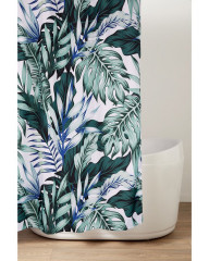 Aqualine Sprchový závěs 180x200cm, polyester, zelené listy