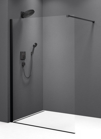 Polysan MODULAR SHOWER BLACK jednodílná zástěna pevná k instalaci na zeď, 800 mm