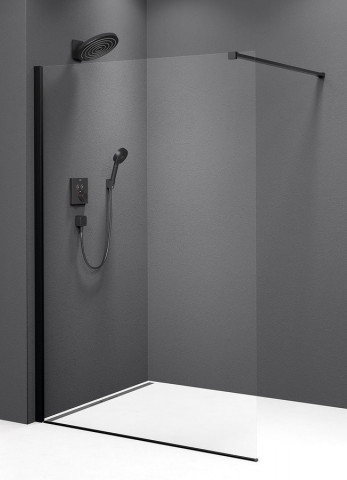 Polysan MODULAR SHOWER BLACK jednodílná zástěna pevná k instalaci na zeď, 900 mm