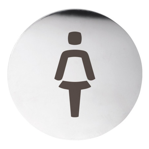 Sapho Cedule WC dámy, Ø 75mm, nerez mat
