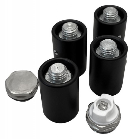 Aqualine Set držáků radiátoru POSEIDON, černá mat