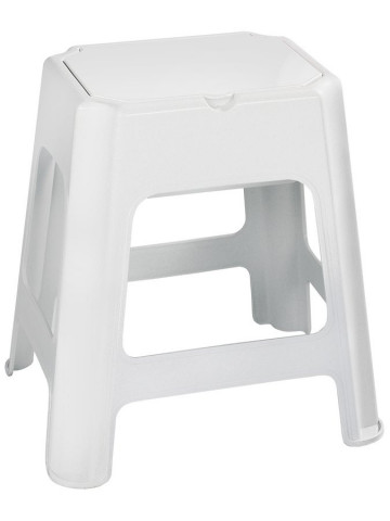 Aqualine Koupelnová stolička s úložným prostorem, bílá