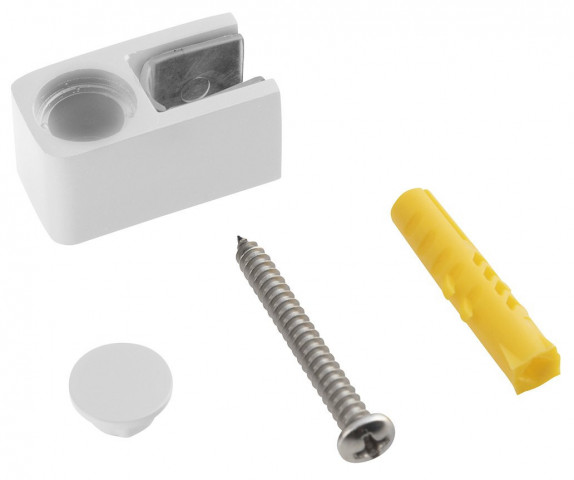 Gelco Koncovka pro upevnění skla do podlahy, bílá