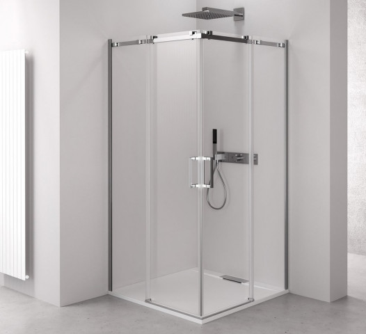 Polysan THRON SQUARE čtvercový sprchový kout 1200x1000mm, hranaté pojezdy, rohový vstup