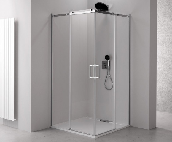 Polysan THRON ROUND obdélníkový sprchový kout 900x800mm, kulaté pojezdy, rohový vstup