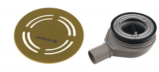Polysan FLEXIA vaničkový sifon, průměr 90mm, DN40, kruhová krytka zlato mat