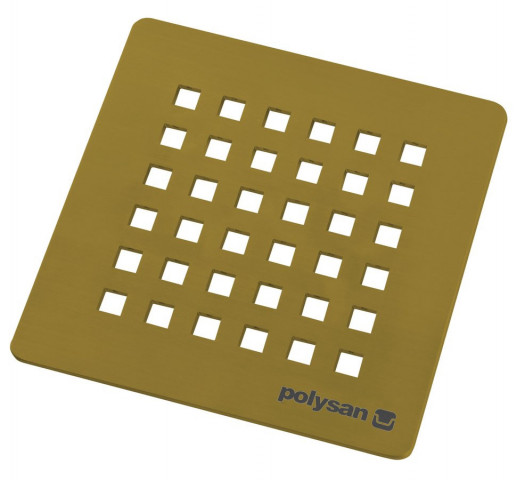 Polysan FLEXIA čtvercová krytka sifonu, zlato mat