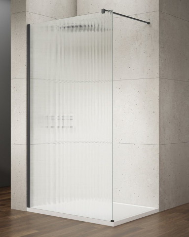 Gelco VARIO BLACK jednodílná sprchová zástěna k instalaci ke stěně, sklo nordic, 900 mm