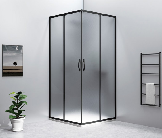 Gelco SIGMA SIMPLY BLACK čtvercový sprchový kout 900x900 mm, rohový vstup, sklo Brick