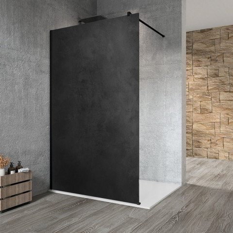 Gelco VARIO BLACK jednodílná sprchová zástěna k instalaci ke stěně, deska HPL Kara, 800 mm