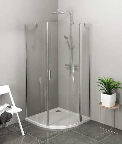 Polysan ZOOM čtvrtkruhová sprchová zástěna 900x900mm, čiré sklo, pravá