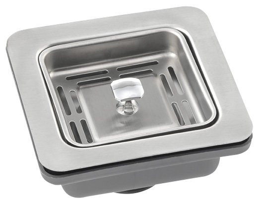 Sapho Dřezová čtvercová výpust 6/4“, nerezová mřížka 114x114mm