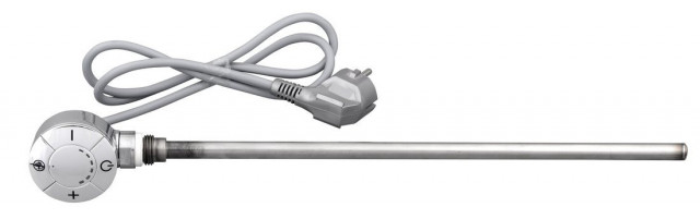 Aqualine Topná tyč s termostatem, rovný kabel, 300 W, chrom