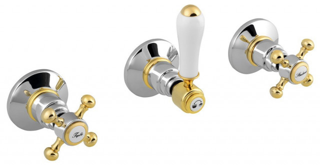 Sapho ANTEA podomítková sprchová baterie, 2 výstupy, chrom/zlato