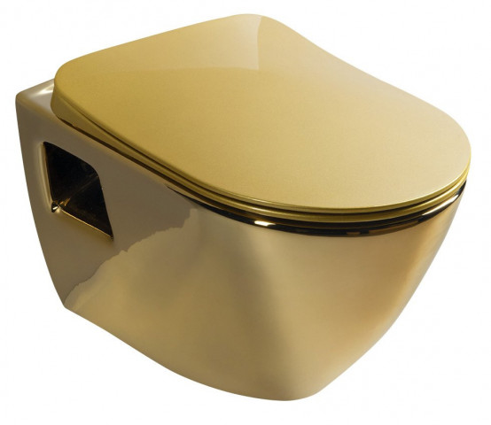 CREAVIT PAULA závěsná WC mísa, 35,5x50cm, zlatá