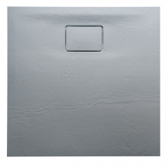 Sapho ACORA vanička z litého mramoru, čtverec 80x80x2,7cm, šedá, dekor kámen