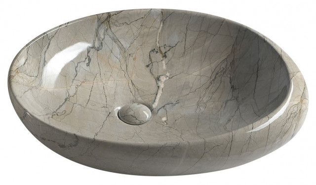 Sapho DALMA keramické umyvadlo na desku, 68x44 cm, grigio