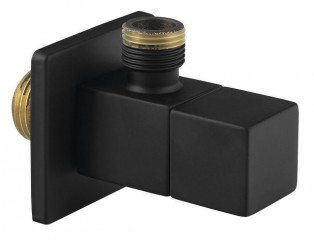 Sapho Rohový ventil hranatý, 1/2"x3/8", černá mat