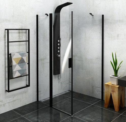Polysan ZOOM BLACK čtvercový sprchový kout 1000x1000mm L/P varianta