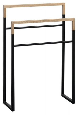 Sapho SKA stojan na ručníky 550x800x200mm, černá mat/dub