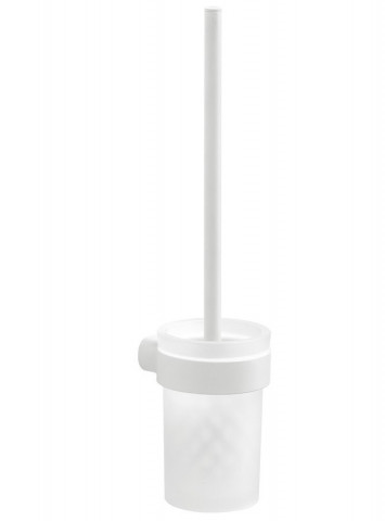Gedy PIRENEI WC štětka závěsná, mléčné sklo, bílá mat