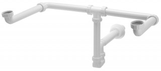 Bruckner MOSQUITO umyvadlový sifon pro dvojumyvadlo, 5/4", DN40, bílá