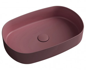 Isvea INFINITY OVAL keramické umyvadlo na desku, 55x36cm, maroon red