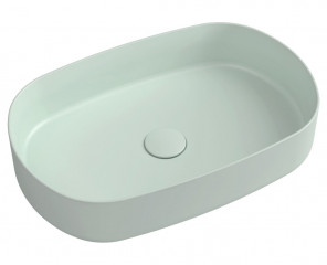 Isvea INFINITY OVAL keramické umyvadlo na desku, 55x36cm, zelená mint