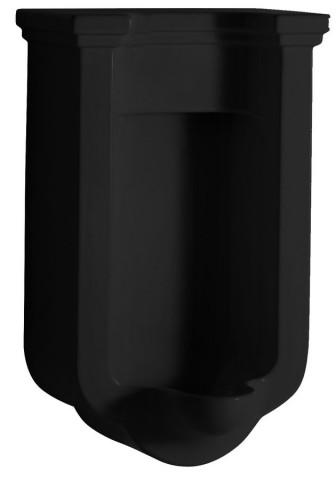 Kerasan WALDORF urinál se zakrytým přívodem vody, 44x72cm, černá mat