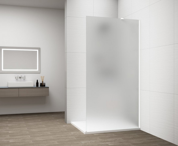 Polysan ESCA WHITE MATT jednodílná sprchová zástěna k instalaci ke stěně, matné sklo, 1400 mm