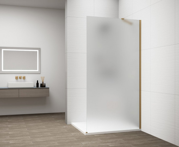 Polysan ESCA GOLD MATT jednodílná sprchová zástěna k instalaci ke stěně, matné sklo, 1100 mm