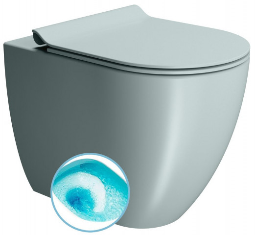 GSI PURA WC mísa stojící, Swirlflush, 36x55cm, spodní/zadní odpad, ghiaccio dual-mat